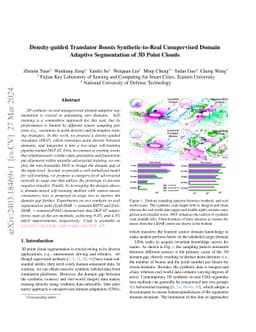 Density-guided Translator Boosts Synthetic-to-Real Unsupervised Domain
  Adaptive Segmentation of 3D Point Clouds