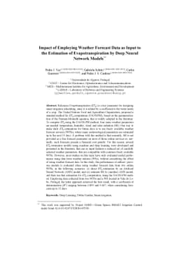 Impact of Employing Weather Forecast Data as Input to the Estimation of
  Evapotranspiration by Deep Neural Network Models