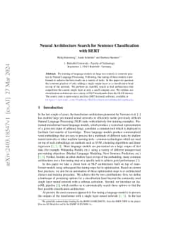 Neural Architecture Search for Sentence Classification with BERT