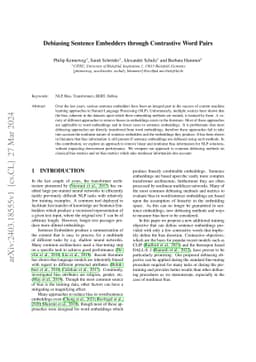 Debiasing Sentence Embedders through Contrastive Word Pairs