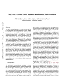 MisGUIDE : Defense Against Data-Free Deep Learning Model Extraction