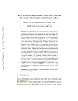 RAP: Retrieval-Augmented Planner for Adaptive Procedure Planning in
  Instructional Videos