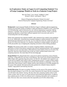 An Exploratory Study on Upper-Level Computing Students' Use of Large
  Language Models as Tools in a Semester-Long Project