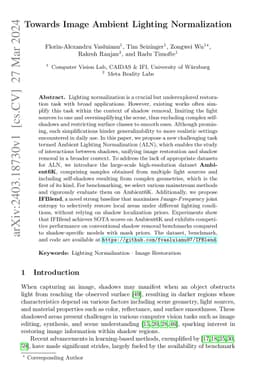 Towards Image Ambient Lighting Normalization