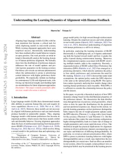 Understanding the Learning Dynamics of Alignment with Human Feedback