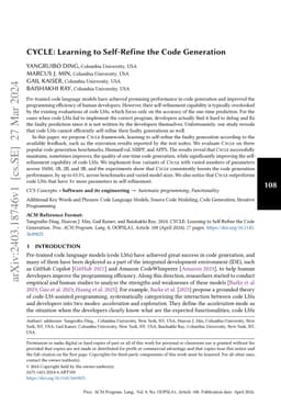 CYCLE: Learning to Self-Refine the Code Generation