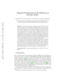 Targeted Visualization of the Backbone of Encoder LLMs
