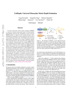 UniDepth: Universal Monocular Metric Depth Estimation