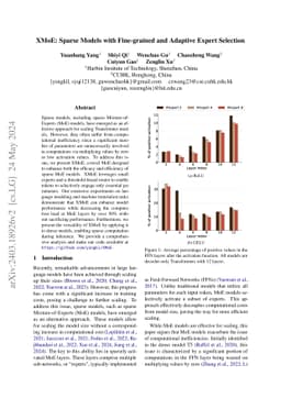 XMoE: Sparse Models with Fine-grained and Adaptive Expert Selection