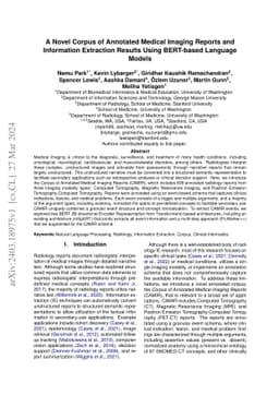 A Novel Corpus of Annotated Medical Imaging Reports and Information
  Extraction Results Using BERT-based Language Models