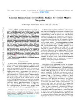 Gaussian Process-based Traversability Analysis for Terrain Mapless
  Navigation