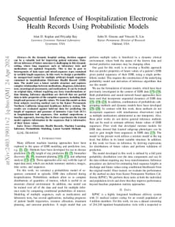 Sequential Inference of Hospitalization Electronic Health Records Using
  Probabilistic Models