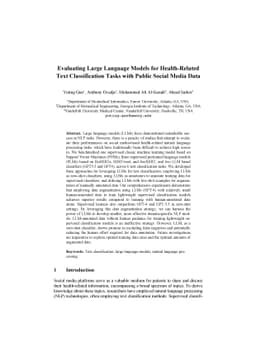 Evaluating Large Language Models for Health-Related Text Classification
  Tasks with Public Social Media Data