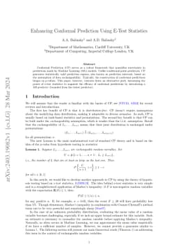 Enhancing Conformal Prediction Using E-Test Statistics