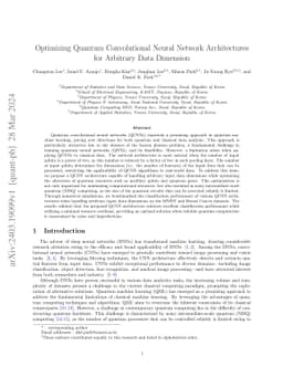 Optimizing Quantum Convolutional Neural Network Architectures for
  Arbitrary Data Dimension