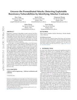 Uncover the Premeditated Attacks: Detecting Exploitable Reentrancy
  Vulnerabilities by Identifying Attacker Contracts