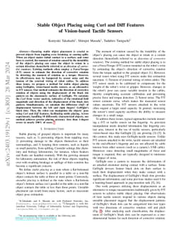 Stable Object Placing using Curl and Diff Features of Vision-based
  Tactile Sensors