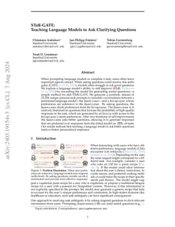 STaR-GATE: Teaching Language Models to Ask Clarifying Questions