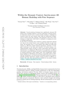 Within the Dynamic Context: Inertia-aware 3D Human Modeling with Pose
  Sequence
