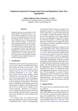 Empirical Analysis for Unsupervised Universal Dependency Parse Tree
  Aggregation