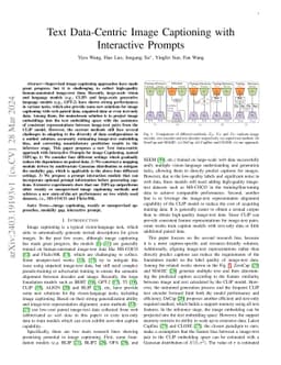 Text Data-Centric Image Captioning with Interactive Prompts