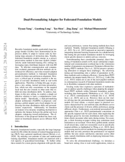 Dual-Personalizing Adapter for Federated Foundation Models