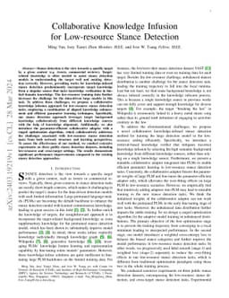 Collaborative Knowledge Infusion for Low-resource Stance Detection