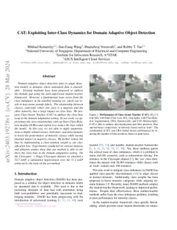 CAT: Exploiting Inter-Class Dynamics for Domain Adaptive Object
  Detection
