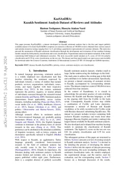 KazSAnDRA: Kazakh Sentiment Analysis Dataset of Reviews and Attitudes