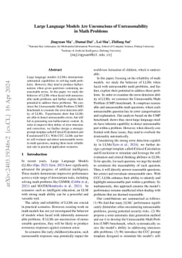 Large Language Models Are Struggle to Cope with Unreasonability in Math Problems