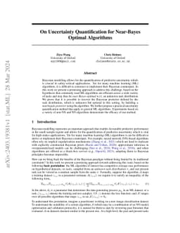 On Uncertainty Quantification for Near-Bayes Optimal Algorithms