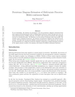 Persistence Diagram Estimation of Multivariate Piecewise
  Hölder-continuous Signals