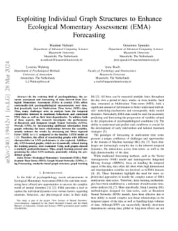Exploiting Individual Graph Structures to Enhance Ecological Momentary
  Assessment (EMA) Forecasting