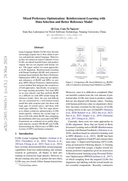 Mixed Preference Optimization: Reinforcement Learning with Data Selection and Better Reference Model