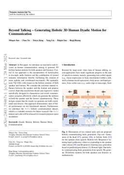 Beyond Talking -- Generating Holistic 3D Human Dyadic Motion for
  Communication