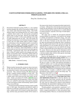 Client-supervised Federated Learning: Towards One-model-for-all
  Personalization