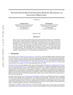 Tensor Network-Constrained Kernel Machines as Gaussian Processes