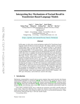 Interpreting Key Mechanisms of Factual Recall in Transformer-Based
  Language Models