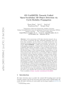 OV-Uni3DETR: Towards Unified Open-Vocabulary 3D Object Detection via
  Cycle-Modality Propagation