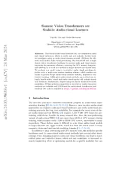 Siamese Vision Transformers are Scalable Audio-visual Learners