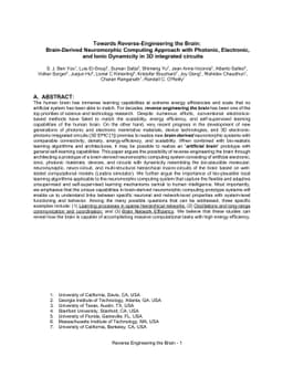 Towards Reverse-Engineering the Brain: Brain-Derived Neuromorphic
  Computing Approach with Photonic, Electronic, and Ionic Dynamicity in 3D
  integrated circuits