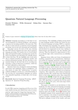Quantum Natural Language Processing