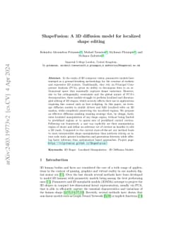 ShapeFusion: A 3D diffusion model for localized shape editing