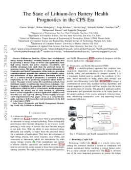The State of Lithium-Ion Battery Health Prognostics in the CPS Era