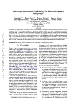 Multi-Stage Multi-Modal Pre-Training for Automatic Speech Recognition