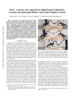 PACC: A Passive-Arm Approach for High-Payload Collaborative Carrying with Quadruped Robots Using Model Predictive Control