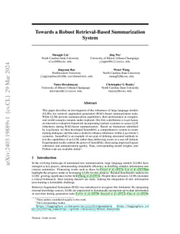 Towards a Robust Retrieval-Based Summarization System