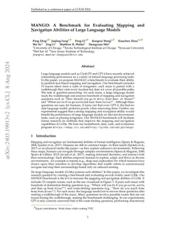 MANGO: A Benchmark for Evaluating Mapping and Navigation Abilities of
  Large Language Models
