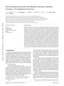 Fusion Dynamical Systems with Machine Learning in Imitation Learning: A
  Comprehensive Overview