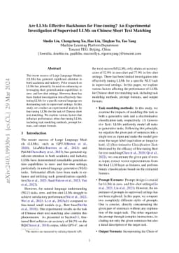 Are LLMs Effective Backbones for Fine-tuning? An Experimental
  Investigation of Supervised LLMs on Chinese Short Text Matching